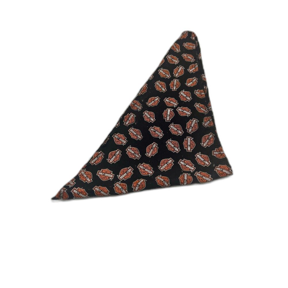 Vtg Harley-Davidson 2004 Logo Black Orange Dog Puppy Bandanna Triangle Pet Gear
